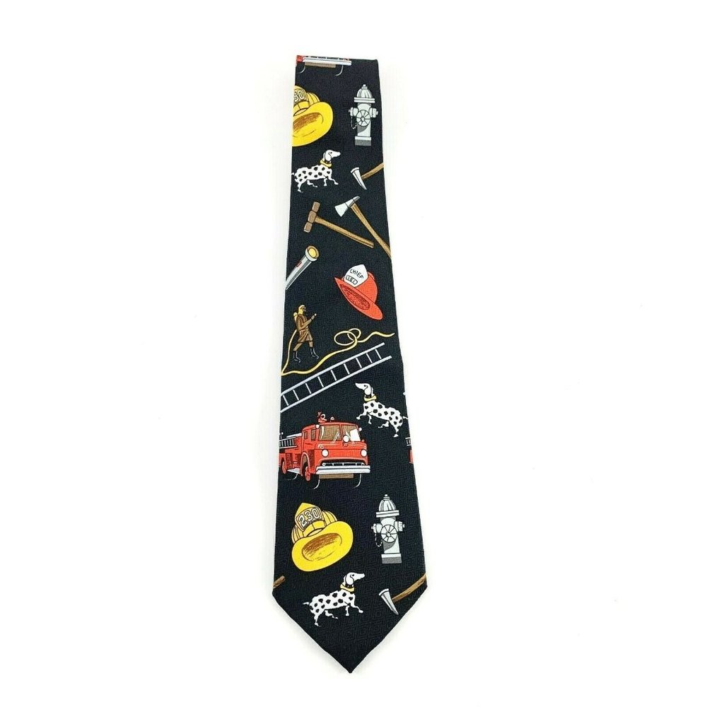 Men's Novelty Necktie: Firehouse, Fireman, Hat, Ladder 230, Dog. Brother's. VGC!